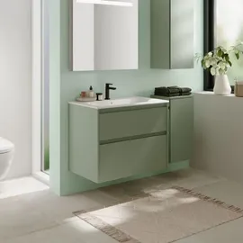 Geberit Waschtisch-Unterschrank 2 Schubladen 79,4 x 60,6 x 44,6 cm Salbeigrün
