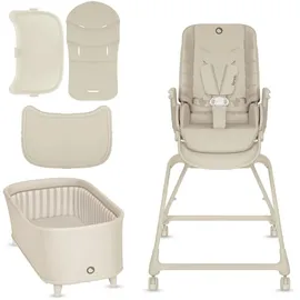 lionelo Maddie Set Hochstuhl Baby 3-in-1 mit 360° Drehfunktion, Kinderhochstuhl mit Liegefunktion als Babywippe & Beistellbett, Höhenverstellbar, 5-Punkt-Gurt, Klappbar, Rollen, Pflegeleicht, ab Gebur