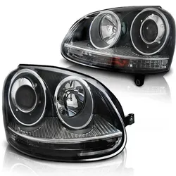 Design Scheinwerfer für VW Golf 5 03-09 schwarz