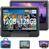 Tablet für Kinder 12 GB RAM + 128 GB ROM/1TB, Tablet 10.6 Zoll Touchscreen Octa Core Android 12 Lerntablett mit Tasche, 2.4/5G WiFi, Kindersicherung