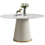 xl moebel gmbh Xlmoebel Esstisch Runder Esstisch aus Edelstahl im eleganten Design (Esstisch), Hergestellt in Europa beige