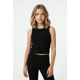 NAME IT Tanktop NKFNAKAL SL SHORT TOP NOOS Baumwollmischung, verkürzte Form, Jersey Rippware schwarz 134/140 EU
