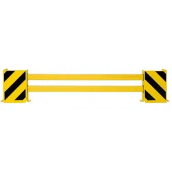 PROREGAL Längenverstellbare Regalschutz-Planke mit Anfahrschutzwinkel aus Stahl & Kunststoff-Planken | HxBxT 40x230-270x19cm | Schwarz-Gelb