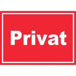 Privat Schild weiß-rot A1 (594x841mm)