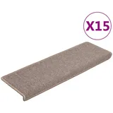 vidaXL Teppich-Treppenstufen 15 Stk. 65x21x4 cm Hellbraun