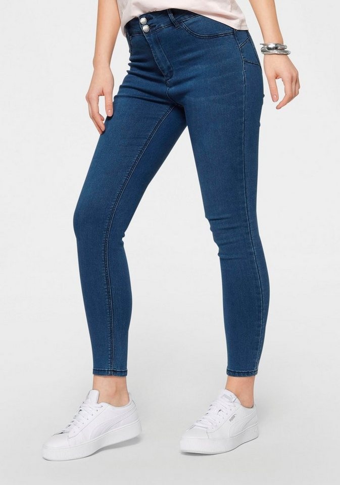 HaILY’S Push-up-Jeans PUSH in 7/8- Länge blau XXL (44)