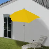 Mendler Sonnenschirm halbrund Parla, Halbschirm Balkonschirm, UV 50+ Polyester/Alu 3kg ~ 270cm gelb ohne Ständer