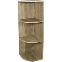 Iris Ohyama Eck-Holzbücherregal, 3 Etagen, Aschbraun, Vielseitig, Modular, Offenes