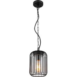 GLOBO LIGHTING Außen-Deckenleuchte – Pendellampe aus Edelstahl, schwarz matt, Höhe 75,5 cm