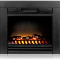 Classic Fire Chicago Elektrokamin mit Heizung – Elektroheizung 1800W - Kaminofen mit Heizung, Schalttafel und Timer - Elektroherd mit LED-Flammen - Einbaumodell - Schwarz
