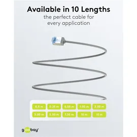 goobay LAN-Kabel Cat.6a 0,25m grau