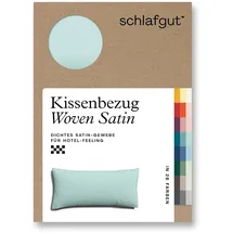 schlafgut Kissenbezug Woven Satin 40 x 80 cm Blau/Petrol