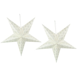 2er Set LED Weihnachten Stern Weihnachtslampe Fenster Dekolicht weiß Schnee Flocke gold, D 60 cm