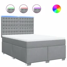 vidaXL Boxspringbett 140 x 200 cm Hellgrau