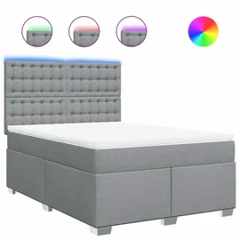 vidaXL Boxspringbett 140 x 200 cm Hellgrau