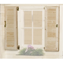 WEKA Fensterladen für Gartenhäuser, Holz - beige
