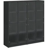 vidaXL Bücherschrank mit Türen Schwarz 136x37x142 cm Holzwerkstoff