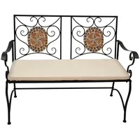 TPFGarden Gartenbank, Schwarz, Metall, 116x90x56 cm, Gartenmöbel, Gartenbänke