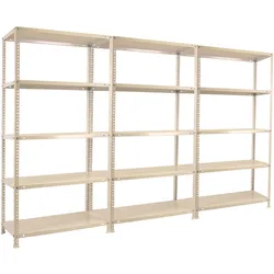SimonRack Pack mit 3 Comfort Metallregalen mit Schrauben.  5 Ebene.  Farbe weiß.  1800x1000x400 mm