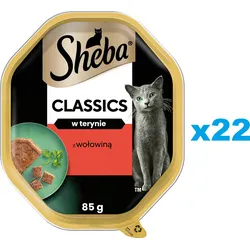 SHEBA Classics 22x85 g Nassfutter für adulte Katzen mit Rind in Terrine