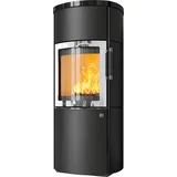 Kaminofen HARK 44-5.5 GT ECOplus 8 kW - Ofenkacheln: Schwarz-Glänzend - Korpus: graphit/verchromt