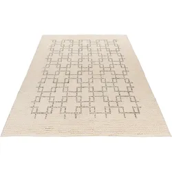 Teppich OBSESSION "My Freya 270", beige (cream), B:80cm H:15mm L:150cm, Wolle, Teppiche, Handweb Teppich, geometrisches Muster, 80% Wolle, handgewebt