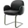 DeLife Freischwinger Nube-Flex mit Armlehnen Echt-Leder Schwarz Freischwinger flach Effektfinish Titan Taschenfederkern,