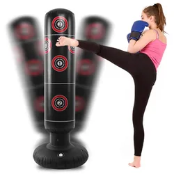 Fitness Boxsack Aufblasbarer Boxsack Ständer Boxsack Spielzeug PVC Indoor Punching Tower Bag 155cm