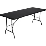 Perel Klapptisch Rechteckig Schwarz 75 cm x 180 cm