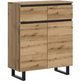 xonox.home Kommode Tomasa Evoke Oak Nachbildung schwarz B/H/T: ca. 80x99x36 cm – schwarz