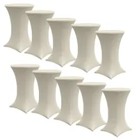 Baumarktplus 10x Stehtischhusse Stretch 70 cm beige Tischdecke Husse