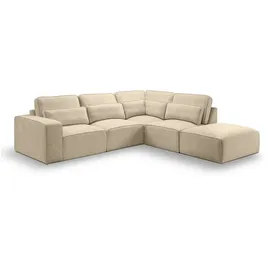 xonox Eckcouch Webstoff 2-Sitzer Beige