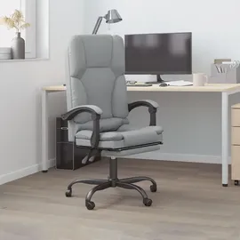 vidaXL Bürostuhl mit Massagefunktion Stoff Hellgrau