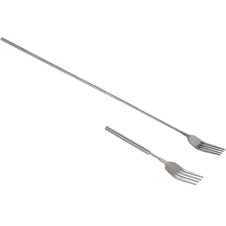 Leopacat Teleskopgabel, Ausziehbare Teleskop Gabel, Extra Langer Griff Teleskopgabel Lange Ausziehbar Besteck Einziehbare Menügabel Einstellbare Gabel Abendessen für BBQ Toasten Obst Dessert Gemüse
