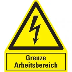 Dreifke® Warn-Kombischild Grenze Arbeitsbereich, Kunststoff, 240x210mm