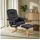 Idimex Relaxsessel Charly Kunstleder 76 x 87 x 61 cm Schwarz mit Hocker