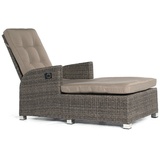 Sunny-Smart Lounge Liege Para Alu/Kunststoffgeflecht vintage-grau inkl. Auflage