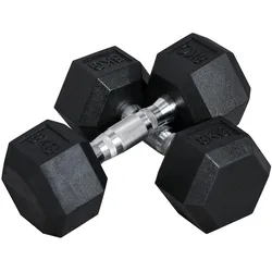 HOMCOM Gummi-Hantel Metall, Gummi