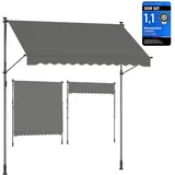 Songmics Klemmmarkise 250 x 120 cm anthrazit