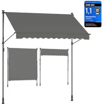 Songmics Klemmmarkise 250 x 120 cm anthrazit
