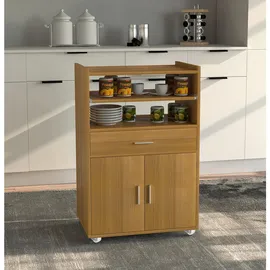 VCM Küchenmöbel Servierwagen Kiola Buche, H. 92 x B. 59 x T. 40 cm