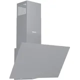 Wiggo Dunstabzugshaube 60cm kopffrei I Abluft Umluft Dunstabzug 650m3/h - Touch-Display 4 Stufen I Energieeffizienzklasse A Schräghaube inkl. Fettfilter & 2x Kohlefilter I Abzugshaube Glasfront grau
