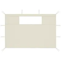 vidaXL Pavillon-Seitenwände mit Fenstern 2 Stück Creme 0,70 x 0,00 x 0,00 m