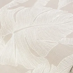 Dekostoff "Blätter", beige-natur