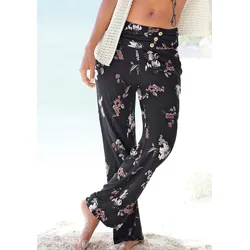 LASCANA Strandhose, mit Taschen und Zierknöpfen, Jerseyhose, elastisch LASCANA bedruckt 38