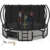 Devoko Trampolin Outdoor Ø228/305/366/427 cm, GS-Zertifikat, Mit verstärkten Beintraversen, Stabil, Robust und Belastbar, Einteilige Konstruktion für Kinder und Erwachsene