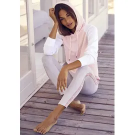 bench. loungewear Hoodie Rosa/Weiß 32/34