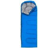 Intirilife Schlafsack geeignet für 15 - 20 Grad aus blauem Polyester - 200 x 70 cm - Hüttenschlafsack mit Tasche für Outdoor Aktivitäten