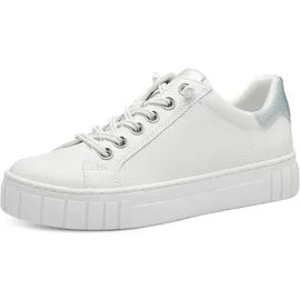 Marco Tozzi Damen Sneaker flach mit Schnürsenkeln Vegan, Weiß 37 EU