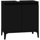vidaXL Waschbeckenunterschrank Schwarz 58x33x60 cm Holzwerkstoff